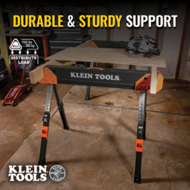 Adjustable-Leg Folding Saw Horse and Jobsite Table, 1-Pack
