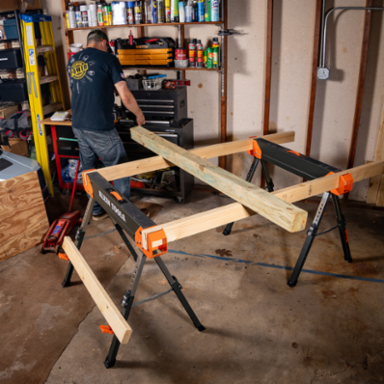 Adjustable-Leg Folding Saw Horse and Jobsite Table, 1-Pack