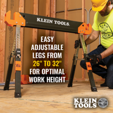 Adjustable-Leg Folding Saw Horse and Jobsite Table, 1-Pack