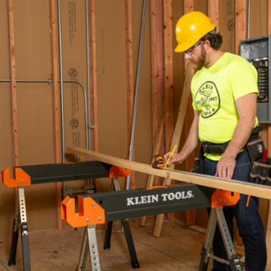 Adjustable-Leg Folding Saw Horse and Jobsite Table, 1-Pack