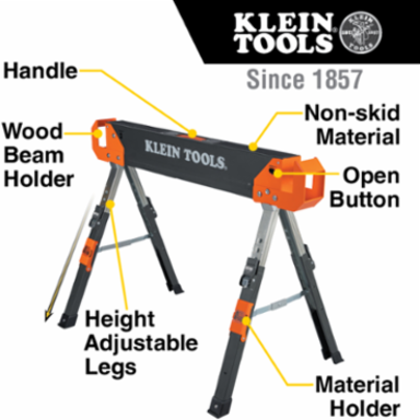Adjustable-Leg Folding Saw Horse and Jobsite Table, 1-Pack