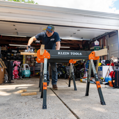 Adjustable-Leg Folding Saw Horse and Jobsite Table, 1-Pack