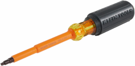 Insulated Screwdriver #2 Square 4 Inch Shank, 1000V Rating, Induction Hardened Steel