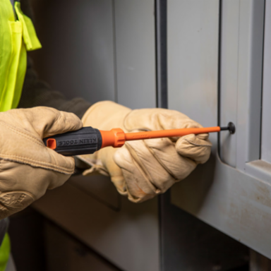 Insulated Screwdriver 3/16 Inch Cabinet Tip 6 Inch Round Shank
