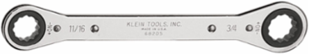 Ratcheting Box Wrench 11/16 Inch x 3/4 Inch, 9.25 Inch Length, Chrome-Plated Finish