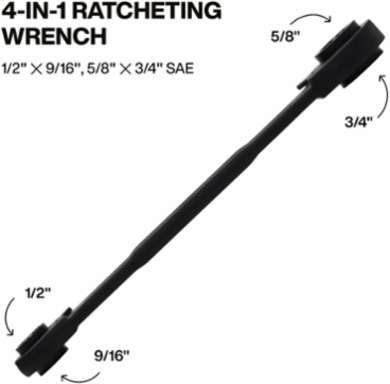 4-in-1 Ratcheting Wrench, Medium