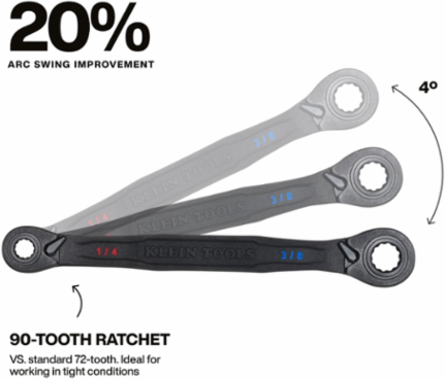 4-in-1 Ratcheting Wrench Set, SAE, 2-Piece