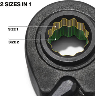 4-in-1 Ratcheting Wrench Set, Metric, 2-Piece