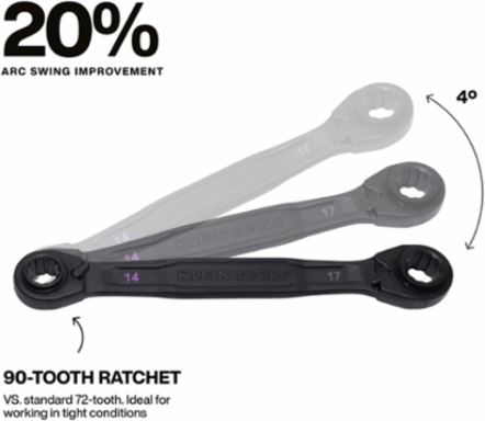 4-in-1 Ratcheting Wrench Set, Metric, 2-Piece