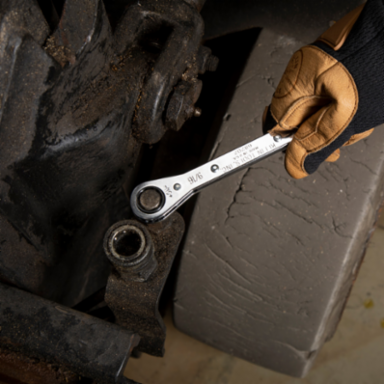Ratcheting Box Wrench Set, 5-Piece with 25° Offset Ends, Chrome-Plated Finish