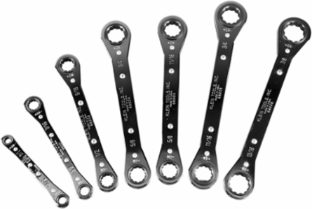 7-Piece Ratcheting Box Wrench Set, Sizes 5/16" to 13/16", 2.65 lbs