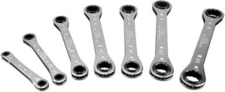 7-Piece Ratcheting Box Wrench Set, Sizes 5/16" to 13/16", 2.65 lbs
