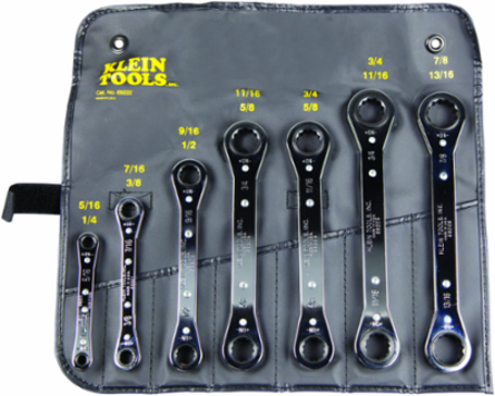 7-Piece Ratcheting Box Wrench Set, Sizes 5/16" to 13/16", 2.65 lbs