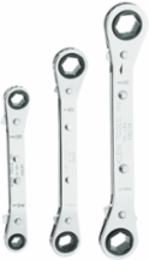 Reversible Ratcheting Box Wrench Set, 3-Piece, 1/4 x 5/16-Inch, 3/8 x 7/16-Inch, 1/2 x 9/16-Inch