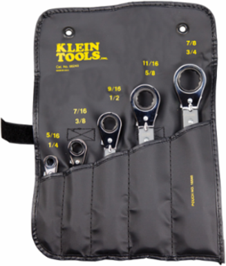Reversible Ratcheting Box Wrench Set, 5-Piece with Sizes 5/16" to 3/4"