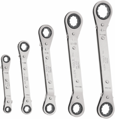 Reversible Ratcheting Box Wrench Set, 5-Piece with Sizes 5/16" to 3/4"