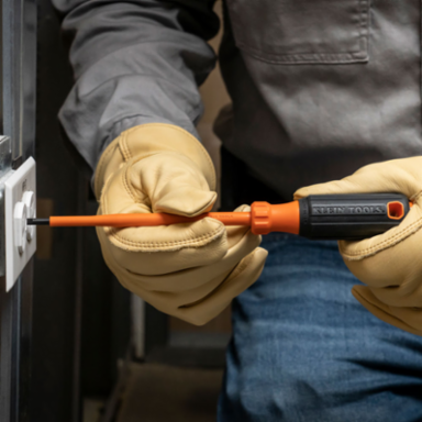 Insulated Screwdriver 1/4 Inch Cabinet Tip 6 Inch Shank, 1000V Rated, Cushion-Grip Handle