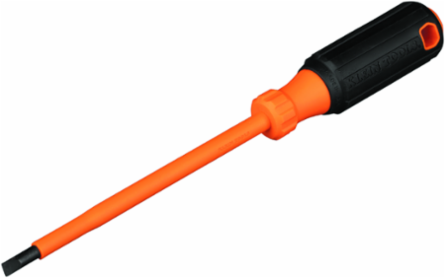 Insulated Screwdriver 1/4 Inch Cabinet Tip 6 Inch Shank, 1000V Rated, Cushion-Grip Handle