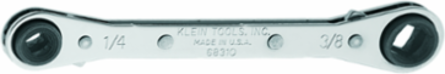 Ratcheting Refrigeration Wrench 6-13/16 Inch, 3/16" & 1/4" Sq. x 1/2" & 9/16" Hex