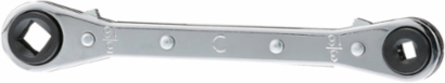 Ratcheting Refrigeration Wrench 5-1/2 Inch, 3/16" & 5/16" Sq. x 1/4" & 3/8" Sq.