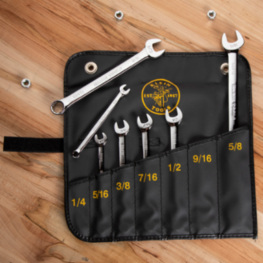 7-Piece Combination Wrench Set with Alloy Steel Construction, Includes Carry Case