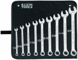 9-Piece Combination Wrench Set, 1/4 to 3/4 Inch, Alloy Steel, Nickel Chrome Plated