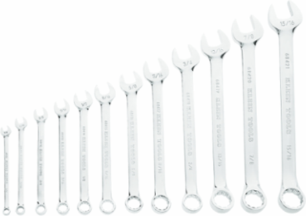 12-Piece Combination Wrench Set, Forged Alloy Steel, 15-Degree Offset