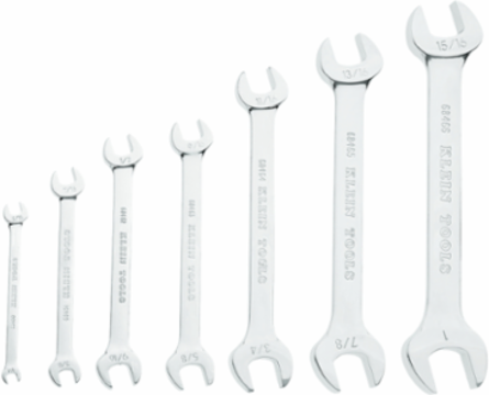 7-Piece Open-End Wrench Set, 1/4 to 1 Inch Sizes, Alloy Steel, Case Included