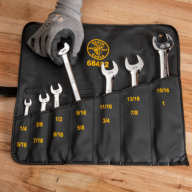 7-Piece Open-End Wrench Set, 1/4 to 1 Inch Sizes, Alloy Steel, Case Included
