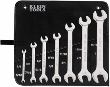 7-Piece Open-End Wrench Set, 1/4 to 1 Inch Sizes, Alloy Steel, Case Included