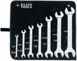 7-Piece Open-End Wrench Set, 1/4 to 1 Inch Sizes, Alloy Steel, Case Included