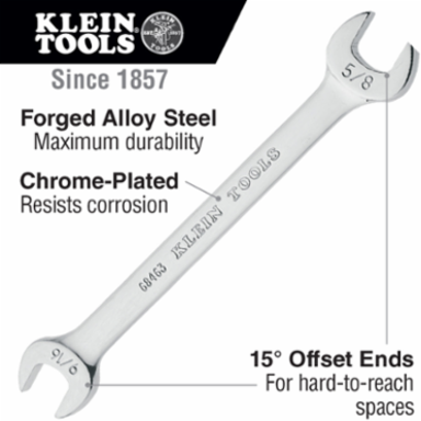 Open-End Wrench 1/4 Inch & 5/16 Inch Offset Ends, Alloy Steel