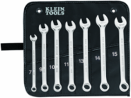 Combination Wrench Set, Metric, 7-Piece, Forged Alloy Steel, 7 mm to 15 mm