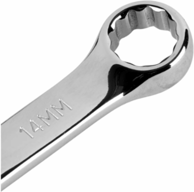 Metric Combination Wrench 14 mm, 7.5 Inch Length, Alloy Steel, Offset Ends