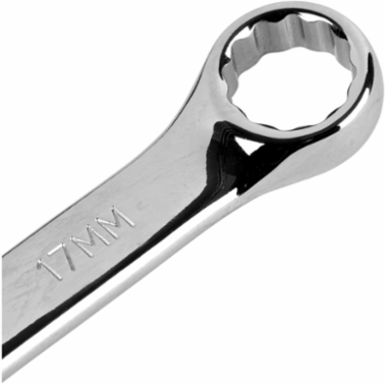 Metric Combination Wrench 17 mm, 9 Inch Long, Alloy Steel, Nickel Chrome Plated