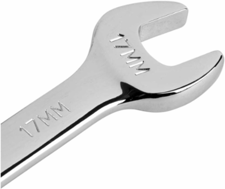 Metric Combination Wrench 17 mm, 9 Inch Long, Alloy Steel, Nickel Chrome Plated