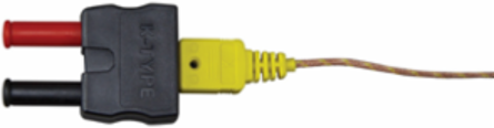 K-Type High Temperature Thermocouple, 32-896°F, 3 ft Coiled Lead, Includes Adapter