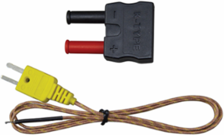 K-Type High Temperature Thermocouple, 32-896°F, 3 ft Coiled Lead, Includes Adapter