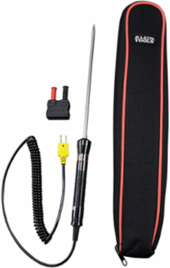 K-Type Temperature Probe, -58 to 1112°F, 5' Length, Stainless Steel