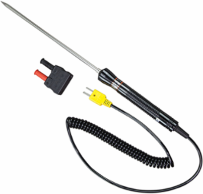 K-Type Temperature Probe, -58 to 1112°F, 5' Length, Stainless Steel