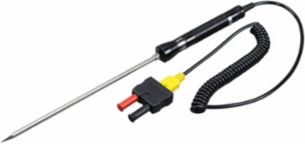K-Type Temperature Probe, -58 to 1112°F, 5' Length, Stainless Steel