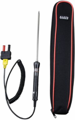 K-Type Temperature Probe, -58 to 1112°F, 5' Length, Stainless Steel