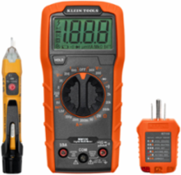 Electrical Test Kit: Multimeter, Non-Contact Volt Tester, 600V AC/DC, 10A, 6 Inch Length