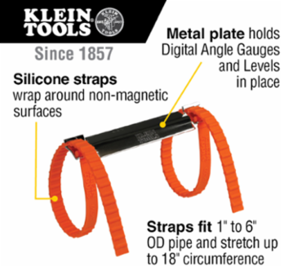 Plumber's Kit for Digital Angle Gauges, Fits 1- to 6 Inch Pipes, Steel, Silicone