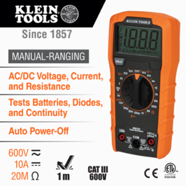 Premium Electrical Test Kit - Includes Multimeter (600V AC/DC), Voltage Tester, GFCI Tester