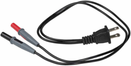 AC Plug to Banana Jacks, 2-Foot Cable Length, PVC Insulated, 120V Rated