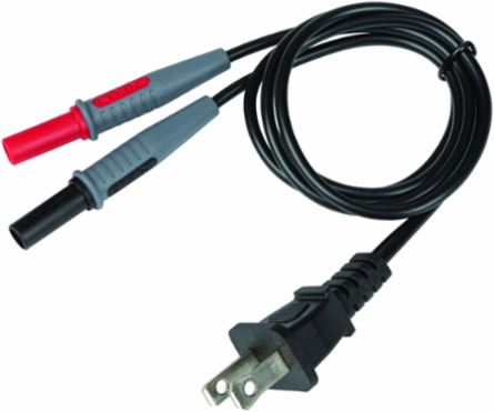 AC Plug to Banana Jacks, 2-Foot Cable Length, PVC Insulated, 120V Rated