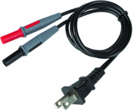 AC Plug to Banana Jacks, 2-Foot Cable Length, PVC Insulated, 120V Rated