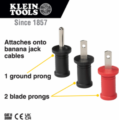 Alligator Clips & Outlet Tabs for ET450 Test Kit, 3-1/4 Inch Clips, 5-Piece Set
