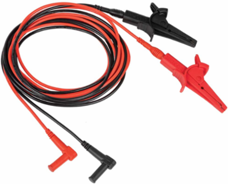 Heavy-Duty Alligator Clip Test Leads 10-Foot, CAT III 1000V, 90-Degree Angled